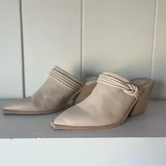 NWOT - Dolce Vita - Sita Cream Leather Mules - Picture 6 of 11
